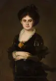 Nathaniel Sichel, Dama w czerni, olej, płótno