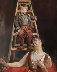 Jacek Malczewski, Malarczyk i Muza, 1895 (Marzenia), olej, płótno
