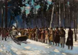 Julian Fałat, Na polowanie, 1915, olej, płótno naklejone na płytę
