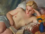 Wojciech Weiss, Akt z książką, olej, płótno