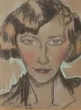 Stanisław Ignacy Witkiewicz, Portret Eugenii Dunin-Borkowskiej, 1931, pastel, papier