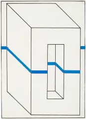 Edward Krasiński, Interwencje, 1974, asamblaż, akryl, płyta pilśniowa, taśma klejąca