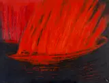 Sławomir Ratajski, Płonąca arka, 1996, olej, płótno