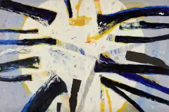 Ireneusz Walczak, Rekonstrukcja II, 1991, (dyptyk) olej, papa, płótno