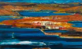 Marek Przybył, Lampedusa utopia wolności z cyklu Wyspy, 2016, olej, płótno