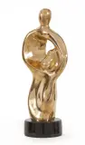 Matka i dziecko (La mère et l’enfant) by Maria Papa Rostkowska, 1990, brąz polerowany, podstawa kamienna, sold Sep 2021