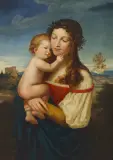 Carl Joseph Begas, Madonna z dzieciątkiem, XIX w., olej, deska