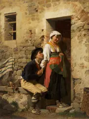 Giuseppe Ciaranfi, Miłosne wyznanie, 1874, olej, płótno