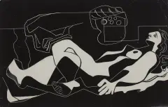 Henryk Stażewski, Kompozycja figuralna, 1956, tempera, tektura