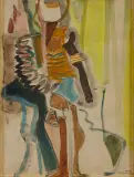 Maria Jarema, Kompozycja, 1947, gwasz, papier