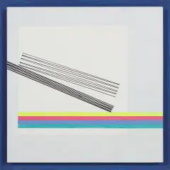 Kompozycja by Henryk Stażewski, 1986, akryl, płyta pilśniowa, sold Oct 2021