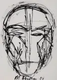 Magdalena Abakanowicz, Twarz, 2004, tusz, papier