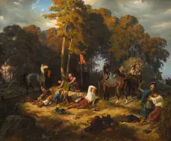 Artur Grottger, Pobudka (Pobudka powstańców), 1858, olej, płótno