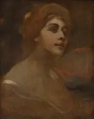 Zamyślona by Franciszek Żmurko, olej, płótno, sold Dec 2021