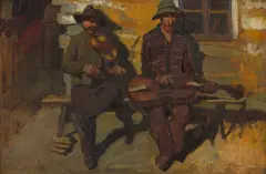 Stanisław Bieńkowski, Muzykanci (Grajkowie), olej, sklejka