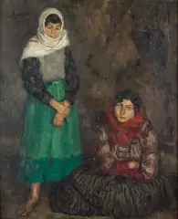 Mela Muter, Dwie młode kobiety, olej, płyta