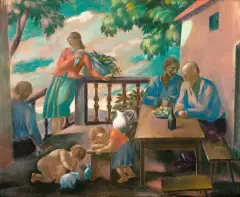 Wacław Borowski, Szczęście rodzinne, ok. 1925, pastel, papier