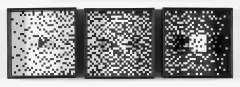 Series 2. Probability to black and white colour, 1973 (tryptyk) by Ryszard Winiarski, akryl, płyta pilśniowa, sold Dec 2021