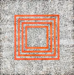 Aleksander Roszkowski, Cztery oranżowe kwadraty, 2013, olej, płótno