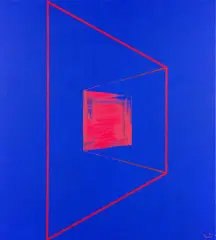 Paulina Wojnar, Geometric 013, 2021, olej, płótno