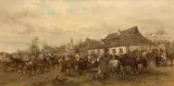 Ludwik Gędłek, Koński targ na przedmieściach, 1881, olej, płótno