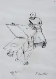Tadeusz Kantor, Sanitariusz, flamaster, papier