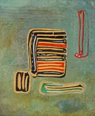 Jan Ziemski, Kipu, 1957, olej, płyta pilśniowa