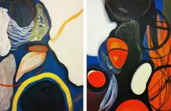 Svitlana Korovai, Z cyklu Metamorfozy, 2017, (dyptyk) akryl, olej, płótno