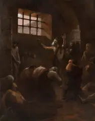 Jan Styka, Chrześcijanie w podziemiach Cyrku, 1904-1911 (W podziemiach Cyrku), olej, płótno