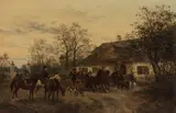 Ludwik Gędłek, Powrót z polowania, olej, płótno