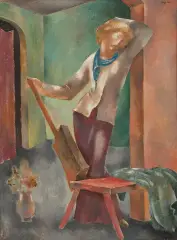 Eugeniusz Zak, Dziewczyna z mandoliną, 1924 (Gitarzystka), olej, płótno