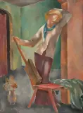Eugeniusz Zak, Dziewczyna z mandoliną, 1924 (Gitarzystka), olej, płótno