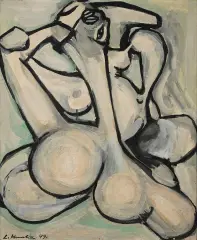 Lech Kunka, Kopozycja, 1949, olej, tektura