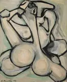 Lech Kunka, Kopozycja, 1949, olej, tektura