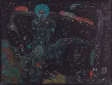 Jan Dobkowski, Siłaczka, 1985, akryl, płótno