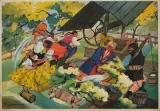 Śmigus, z cyklu Obrzędy polskie by Zofia Stryjeńska, rotograwiura barwna, papier, sold Jun 2022