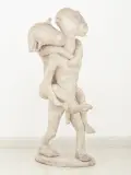 Sylwester Ambroziak, Mężczyzna niosący kobietę, 1991, drewno patynowane