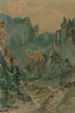 Wojciech Gerson, Dolina za Bramką, 1894, akwarela, papier