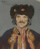 Kazimierz Sichulski, Stary hucuł, 1905, pastel, papier żeberkowy