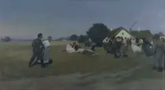 Józef Ryszkiewicz, Potańcówka wiejska, 1902, olej, płótno