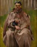 Jacek Malczewski, Sybirak (Mężczyzna w szynelu), 1904, olej, tektura