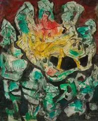 Alfred Lenica, Uruchomienie zieleni, 1960-68, olej, płótno