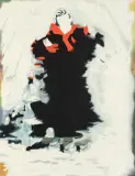 Ryszard Waśko, Winter portrait of a lady with red scarf, 2016, olej, płótno