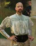 Jacek Malczewski, Autoportret z pędzlem w dłoni, 1906, olej, tektura