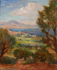 Józef Pankiewicz, Pejzaż z La Ciotat, 1927, olej, płótno
