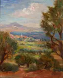 Józef Pankiewicz, Pejzaż z La Ciotat, 1927, olej, płótno