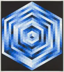 Kriss-Kék, 1983/1987 by Victor Vasarely, akryl, płótno, sold Dec 2022