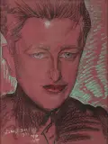 Stanisław Ignacy Witkiewicz, Portret księdza Pawła Ilińskiego, 1931, pastel, papier