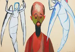 Andrzej Wróblewski, Święty (kompozycja figuralna nr 1197), ok 1956, gwasz, papier