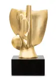 Odkrycie nowego świata by Maria Papa Rostkowska, ok. 1987, brąz złocony, postument z granitu, sold Mar 2023